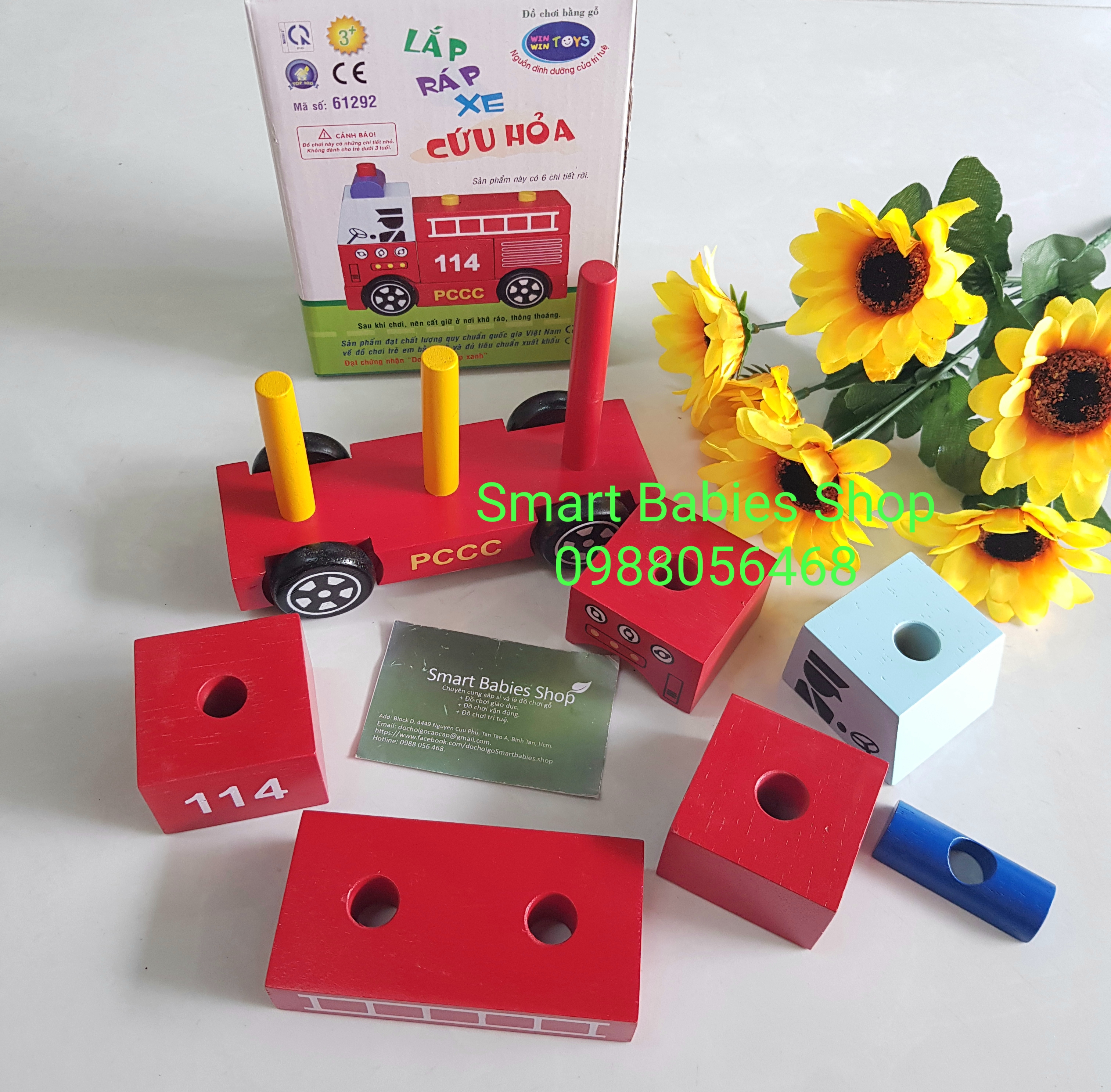 Đồ chơi gỗ Winwintoys - Lắp ráp xe cứu hỏa