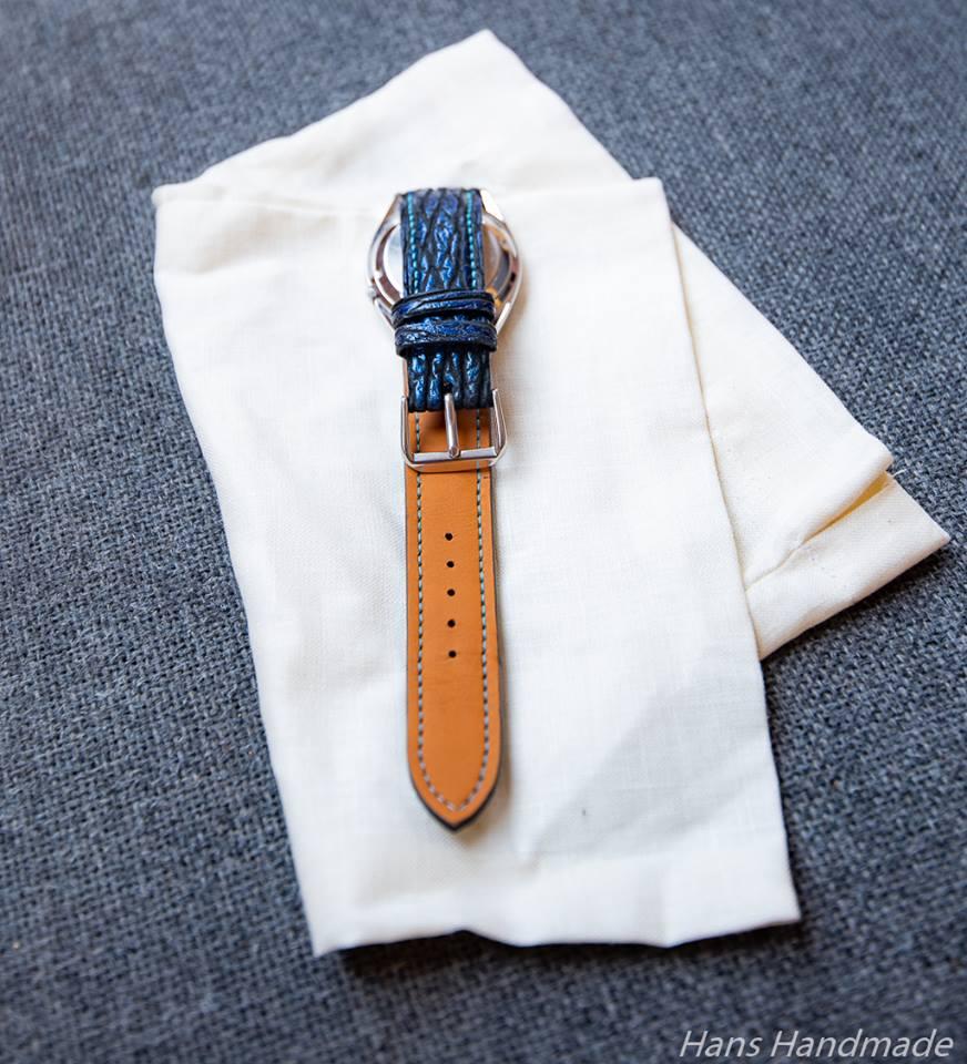Dây da đồng hồ handmade da cá mập