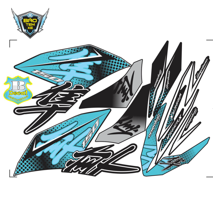 [ FREE SHIP ] Tem rời xe winner X hayabusa dán xe đen