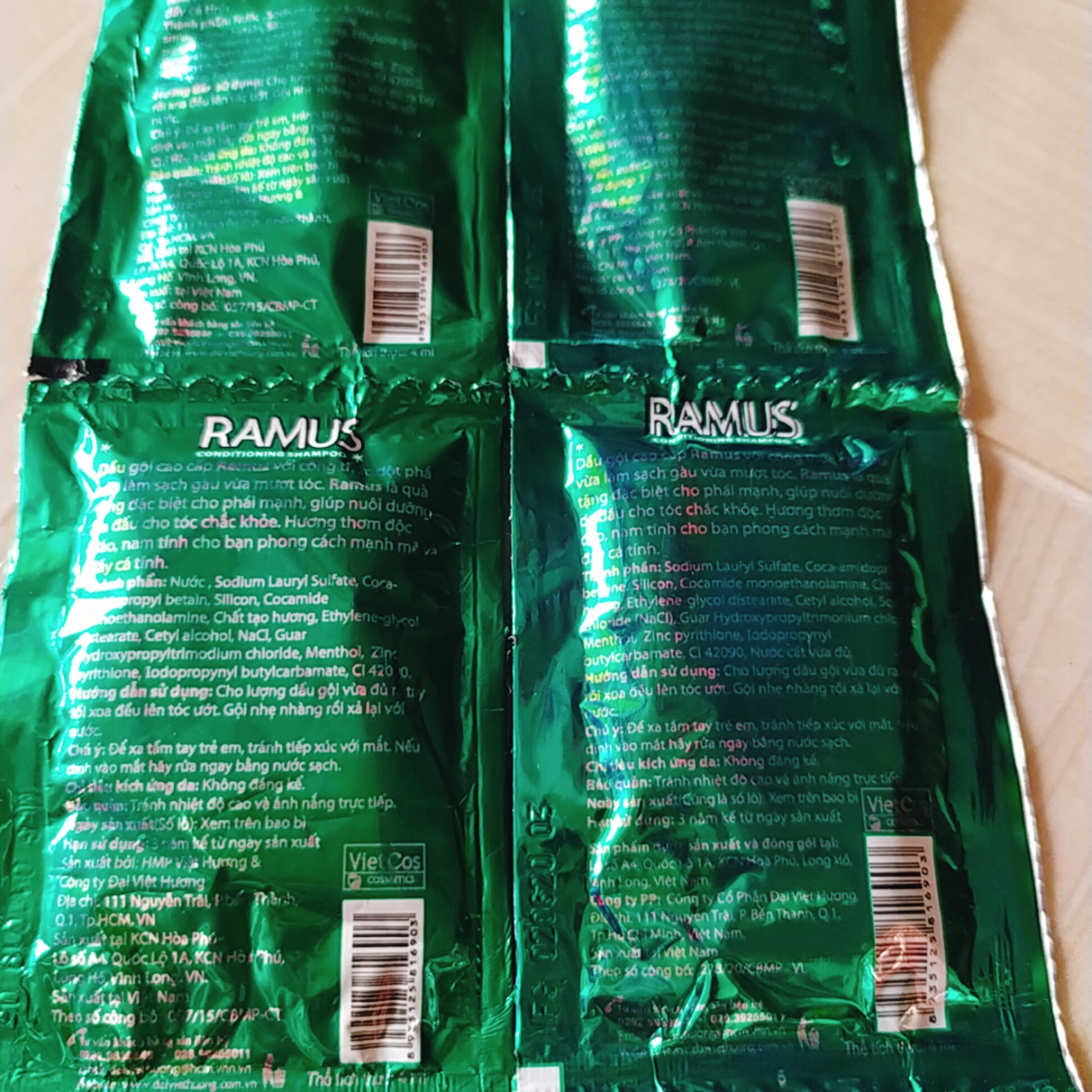 COMBO 3 DÂY DẦU GỘI RAMUS (DÂY 12 GÓI 4ML)