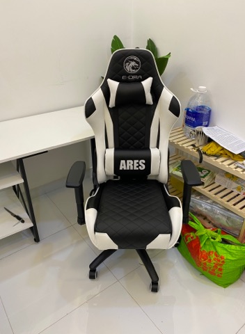 Ghế chơi game Edra Ares màu trắng đen