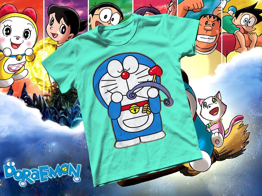 [HCM]Áo thun Cotton Unisex - Anime - Doraemon - Thần tình yêu Doraemon