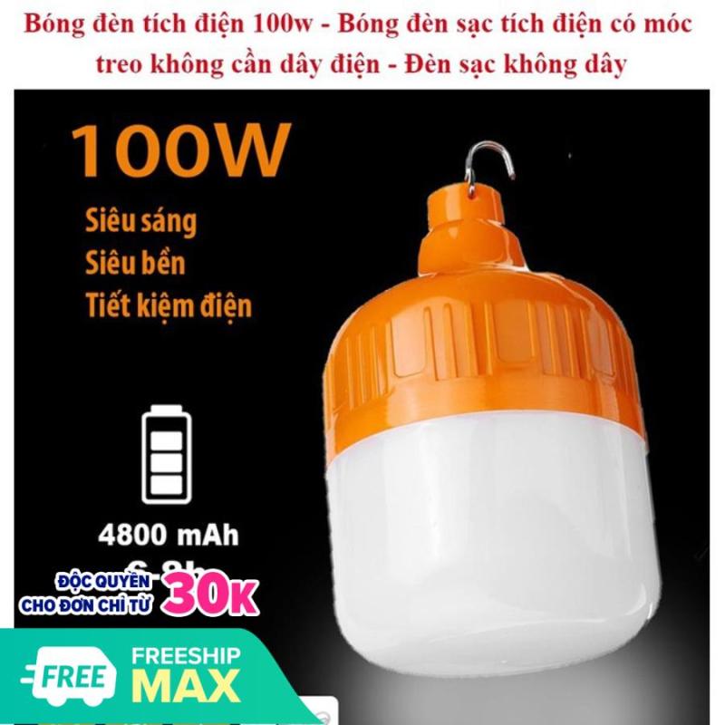 BÓNG ĐÈN LED SẠC TÍCH ĐIỆN 6-8H- 100W CÔNG TẮC 3 CHẾ ĐỘ SÁNG (Chất liệu: Nhựa ABS độ bền cao không bị vỡ khi va đập nhẹ)