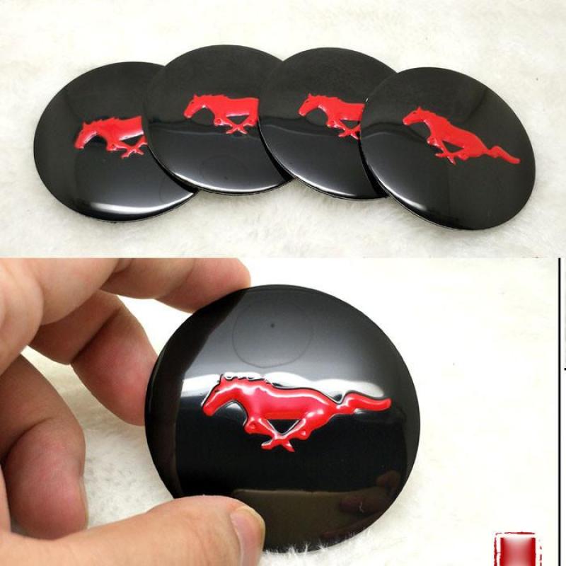 Bộ 4 logo ốp lazang ô tô các loại xe 56mm Mustang