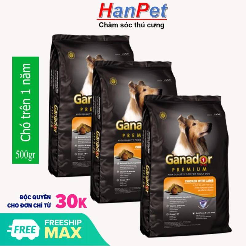 HN- (Combo 3 gói) Thức ăn  dạng hạt GANADOR ADULT (dành cho chó trên 1 năm tuổi) gói 400gr (209)-HP10300TC