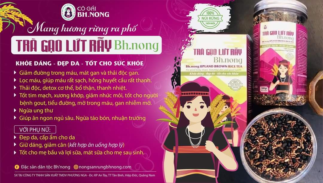 [HCM]Trà gạo lứt rẫy BHNONG- BEANFOOD