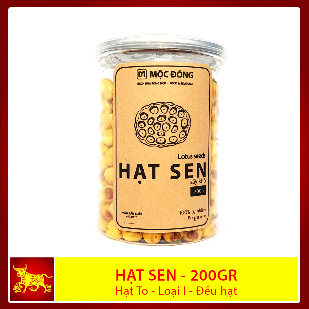 Hạt Sen sấy khô loại I hạt to đều hộp 200gr