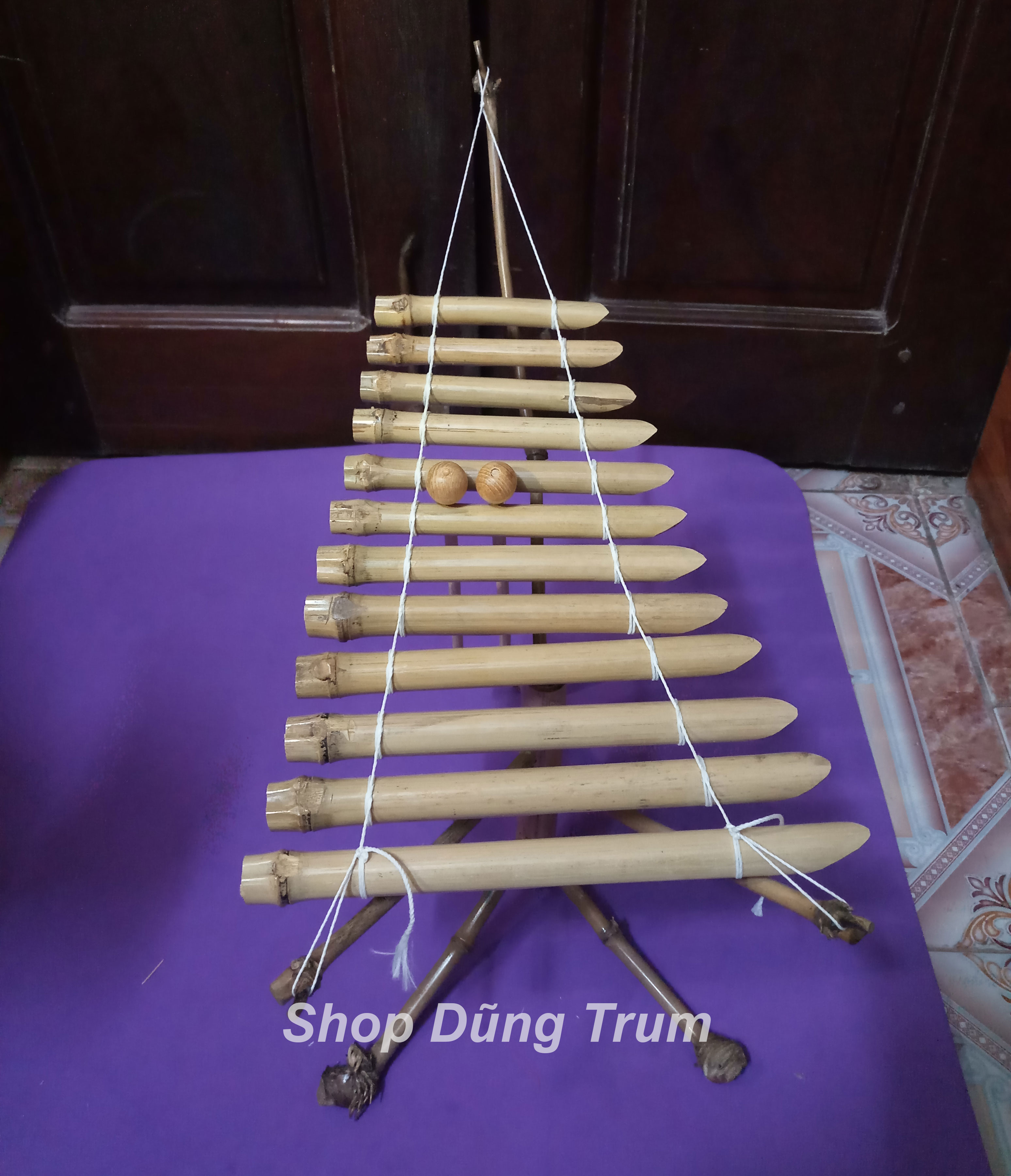 Đàn T’rưng mini biểu diễn, đàn Tơ rưng cho bé siêu đẹp