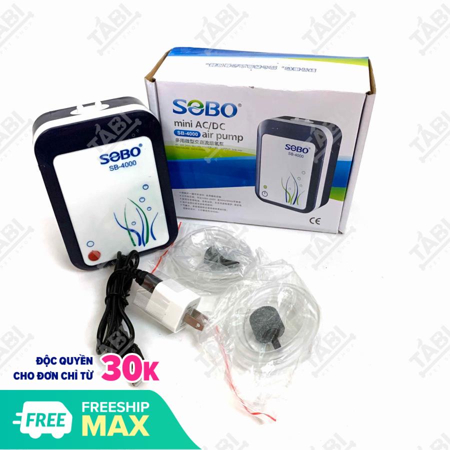 Máy sủi khí oxy tích điện usb sb4000 - máy sục khí oxi tích điện sobo