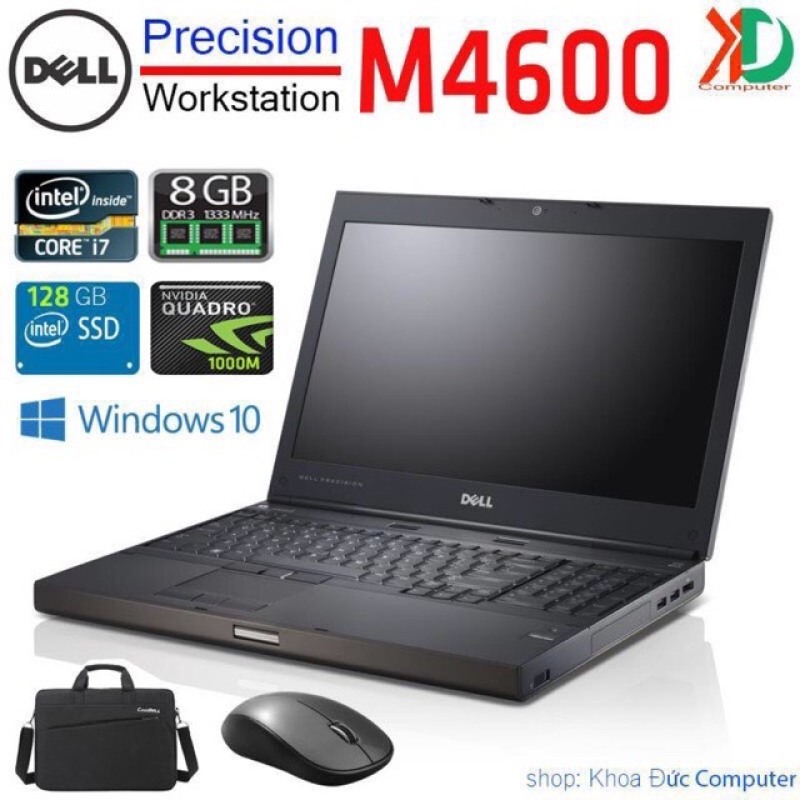 [Trả góp 0%]Laptop máy trạm DELL Precision M4600 Core i7-2720QM8gb Ram 128gb SSD Quadro 1000M màn 15.6inch Full HD  chuyên đồ họa 3D và game