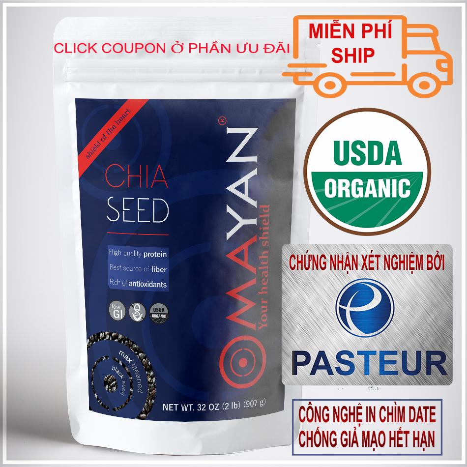 [HCM]Hạt Chia seed Mỹ Organic Mayan đen 907gr ( Hat Chia 2 Pound )