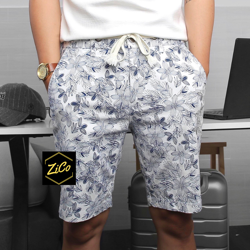 [HCM]Quần short nam lưng thun hoạ tiết PB
