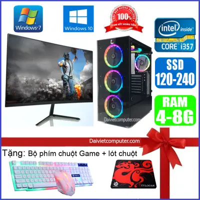 [Trả góp 0%]Bộ máy tính PC Game LED CPU Pentium G3020 / i3-4130 / Ram 4GB-8GB / SSD 120G - 240B / VGA 1GB - 2GB chơi max game top PUBG LOL CF đột kích Fifa3 Cs Go GAT 5 ... + Màn hình + [QÙA TẶNG: Bộ phím chuột game + tai nghe+ bàn di] GAI34 LDV