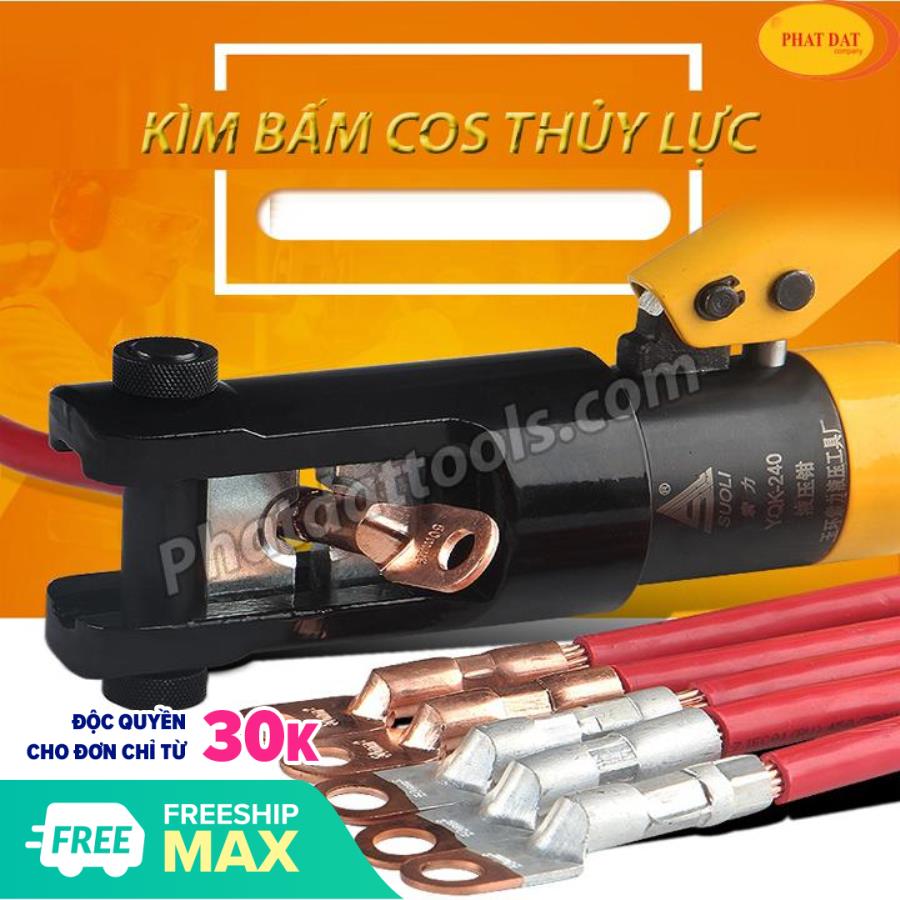 Kìm bấm cos dây điện thủy lực YQK120-Phạm vi ép 10-120mm2 (Trọng lượng: 3kg Xuất xứ :Trung Quốc Bảo hành: 6 tháng)