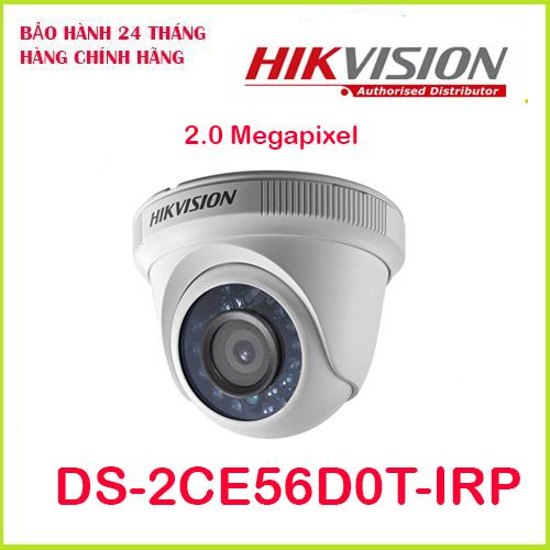 Camera hd-tvi dome hồng ngoại 2.0 megapixel hikvision ds-2ce56d0t-irp