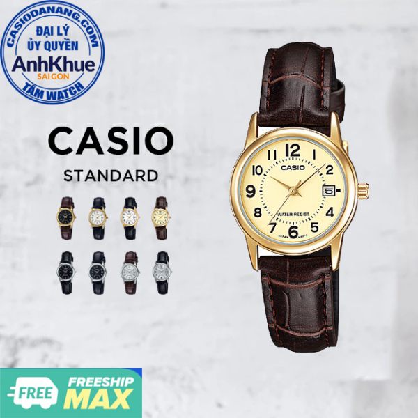 Đồng hồ nữ dây da Casio Standard chính hãng Anh Khuê LTP-V002 Series (25mm)