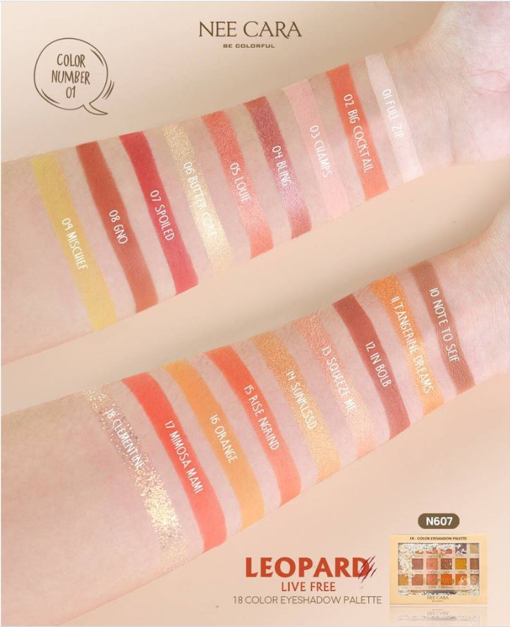 [New] Bảng Phấn Mắt Nee Cara Leopard Thái Lan 18 Ô Màu