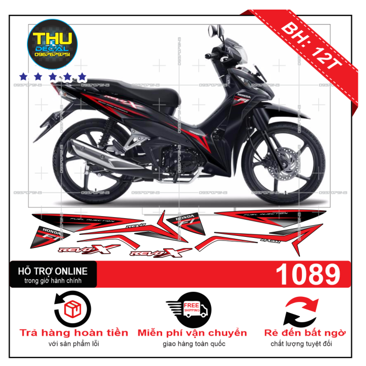 [ QUÍ KHÁCH VUI LÒNG MANG TEM RA TIỆM CHO THỢ DÁN] TEM RỜI dán cho xe wave RSX mẫu zin đỏ đen