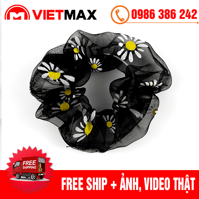 🎁 Dây Buộc Tóc (Cột Tóc) Scunchies Vải Hoa Cúc Thời Trang Hàn Quốc