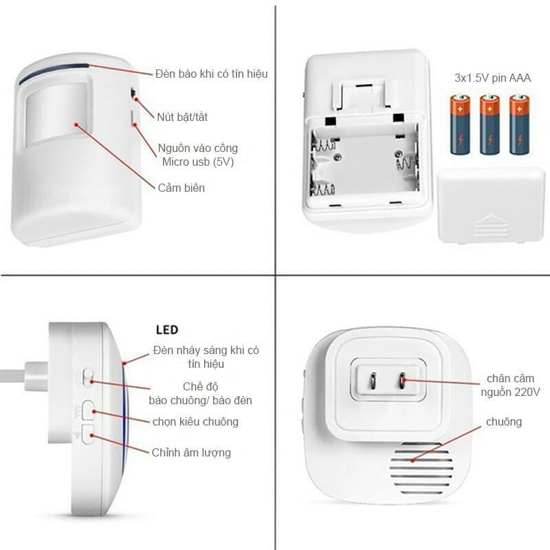 Chuông báo khách tự động không dây