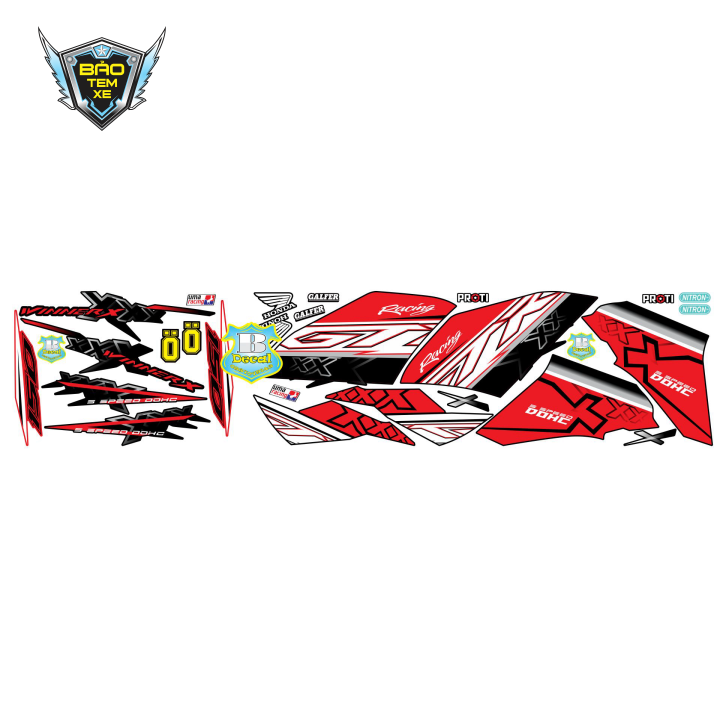 [ FREE SHIP ] Tem rời xe winner X GTR đỏ đen nhám