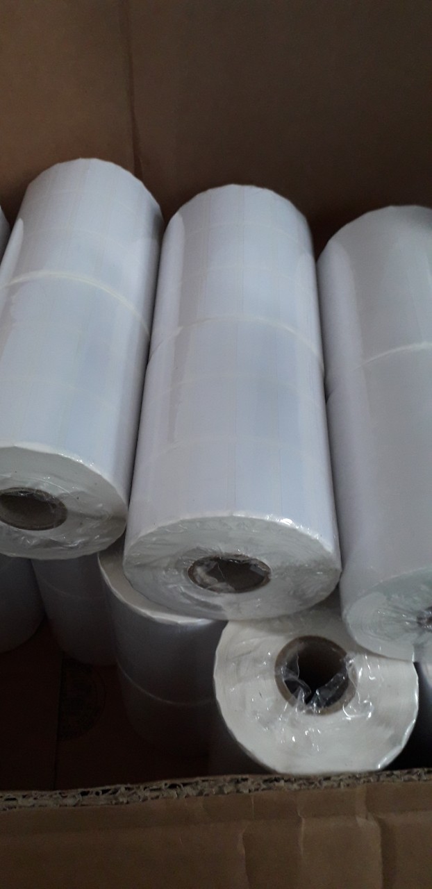 Giấy in tem nhãn mã vạch 80mmx50mm 50m