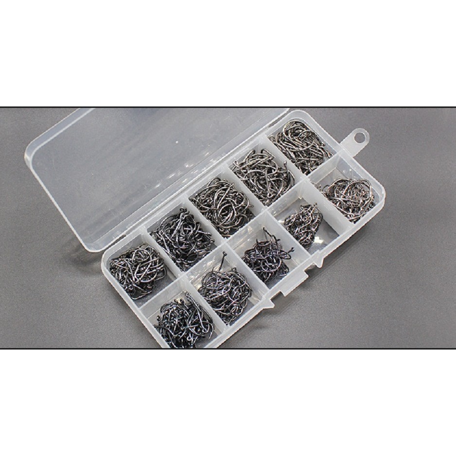 Hộp 600 Lưỡi Câu Thép Carbon size 3-12