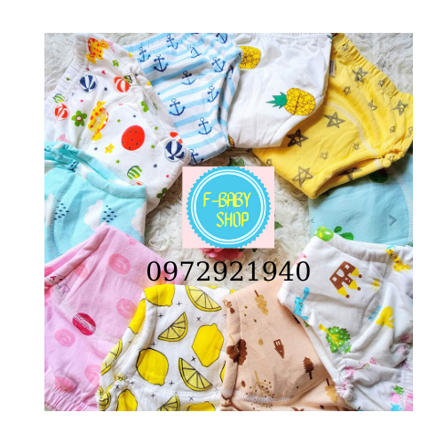 [HCM]10 Quần bỏ bỉm vải cotton 6 lớp khô thoáng cho Bé Gái hiệu Goodmama.