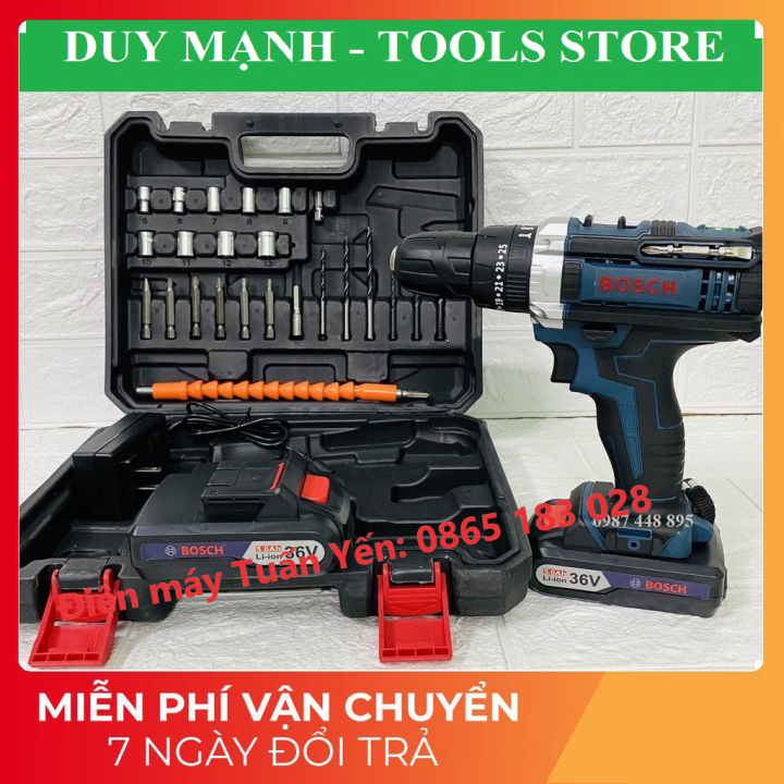 Máy Khoan Pin  36V Có Búa Tặng Kèm Bộ Phụ Kiện