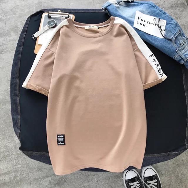 Áo thun tay lỡ unisex thêu chữ nhật