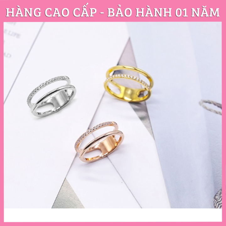 NHẪN TITAN 1 SỌC TRƠN 1 SỌC ĐÍNH ĐÁ TC116