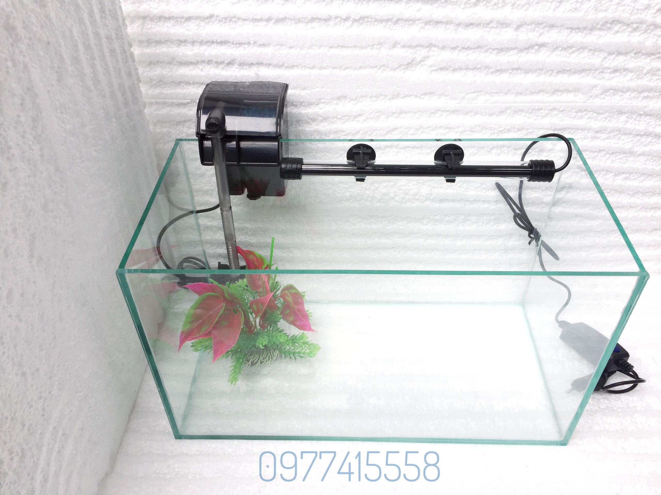 Full set bể cá cỡ trung 40*20*23cm DRC - Bể cá trang trí nhà cửa, hồ cá để bàn!