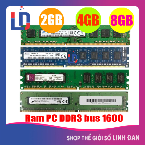 Bảng giá Ram máy tính để bàn 8GB 4GB 2GB DDR3 bus 1600 PC3 12800 (Hãng ngẫu nhiên) Kingston samsung hynix SSD ... PCR3 TH Phong Vũ
