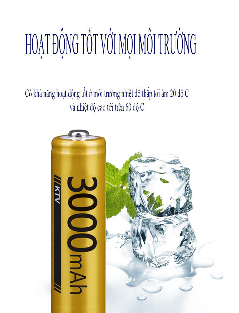 [Hộp 4 viên] Pin sạc AA 3000mAh Doublepow - chuyên dùng Micro, KTV- (màu vàng)
