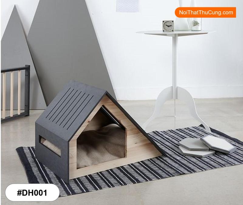 Nhà Gỗ Gác Mái Phong Cách Hiện Đại Dành Cho Chó Mèo DH001- Size S