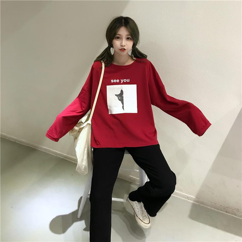 áo thun nữ, áo thun tay dài nữ, áo thun tay dài SEE YOU nữ Mẫu Mới, Vải Dày Mịn