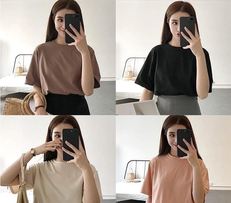[HCM]Áo thun nữ trơn cổ tròn thời trang