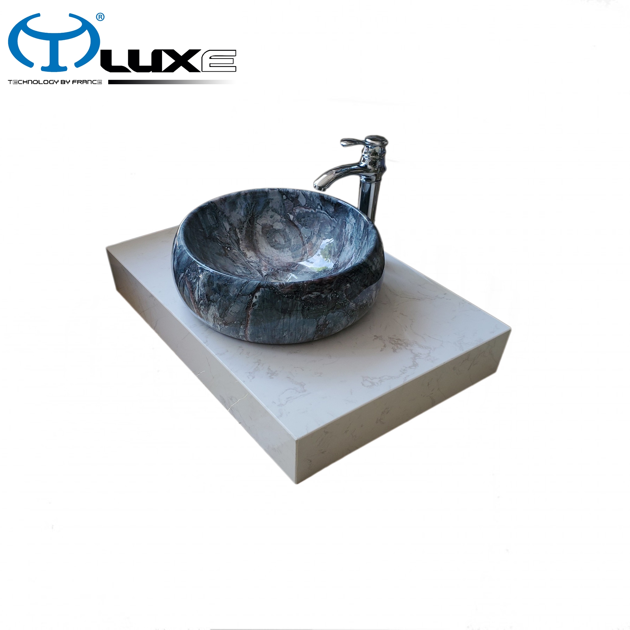 Chậu lavabo bàn đá cao cấp LUXE C134
