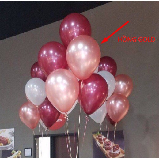 Bong bóng nhũ hồng gold trang trí sinh nhật, event