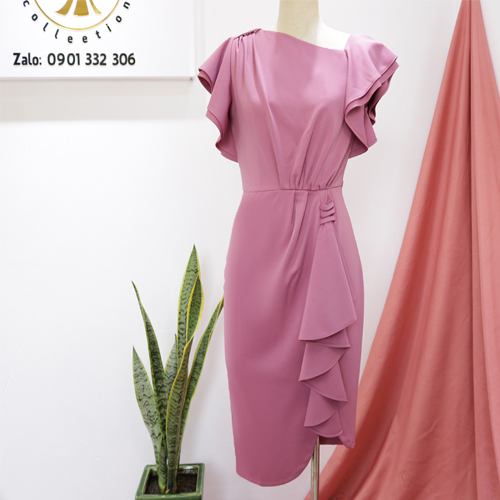 Đầm công sở xếp li cao cấp