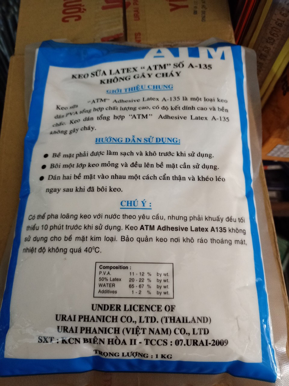 KEO SỮA ATM LATEX NO.A135 LOẠI 1KG