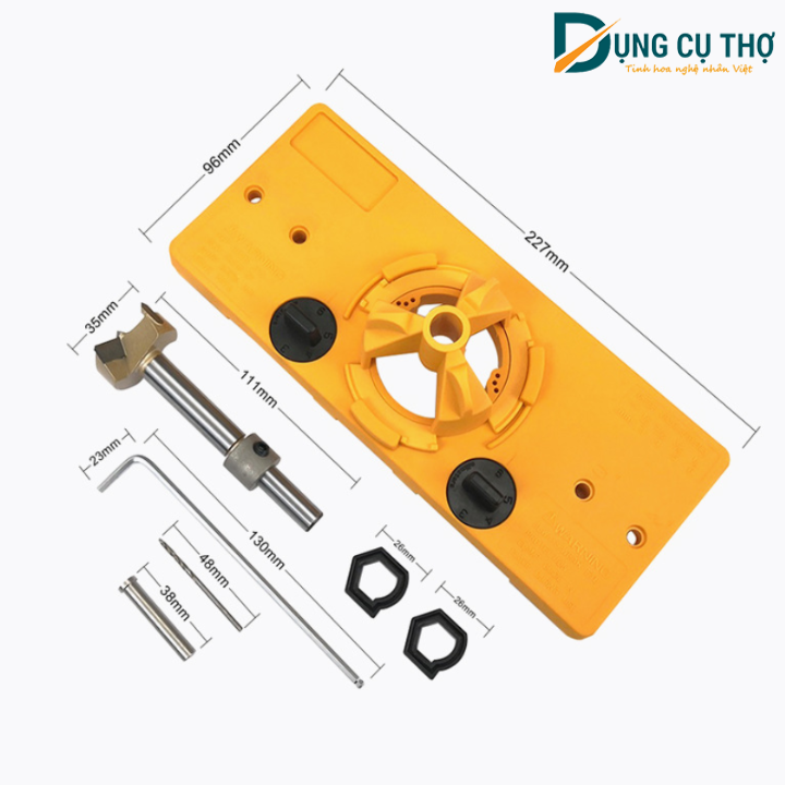 Cữ khoan bản lề bật Wneu màu vàng