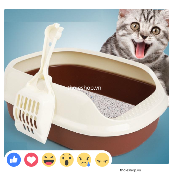 [SALE] Bồn vệ sinh cho mèo - Khay vệ sinh cho mèo, chất liệu tốt, kích thước rộng, có vành xung quanh, cho mèo vệ sinh không bị bắn ra ngoài - Nhà vệ sinh cho mèo vô vùng tiện lợi - Khay đựng cát cho mèo
