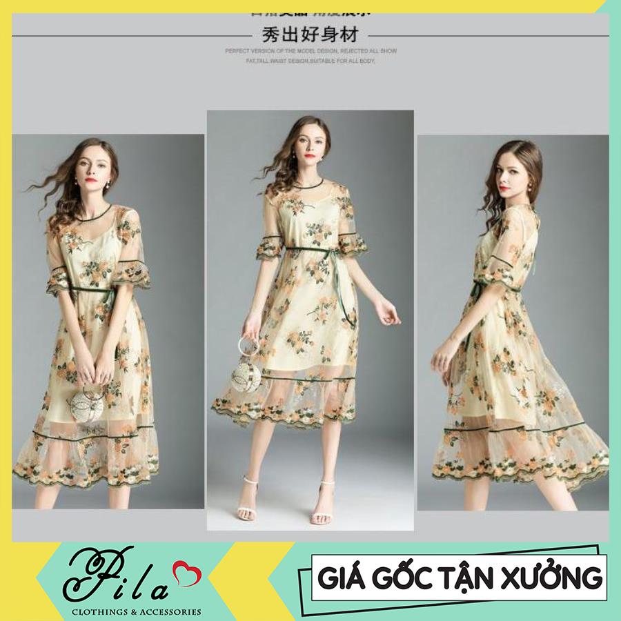 Đầm Ren Thiêu Hoa Cao Cấp - DP038