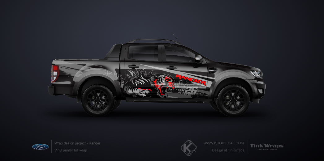 Decal bán tải -  Tem Ranger Tiger