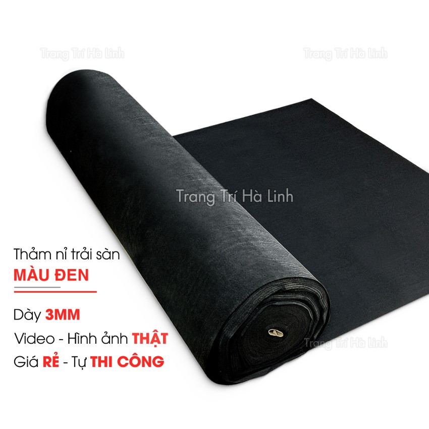 Thảm nỉ cuộn trải lót nền, thảm trải sàn nhà, phòng ngủ, phòng khách nhiều màu đẹp giá rẻ dày 3mm - Trang Trí Hà Linh