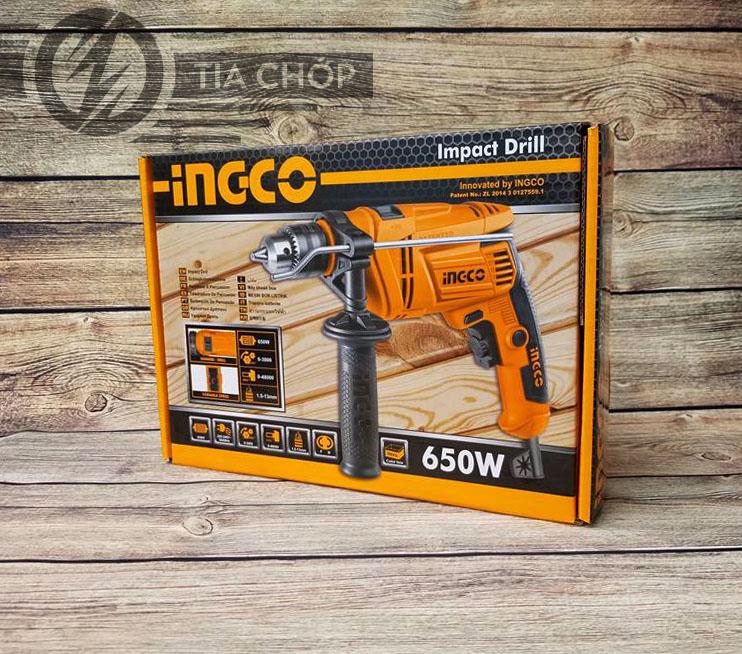 [HCM]13mm Máy khoan búa 650W INGCO ID6538E