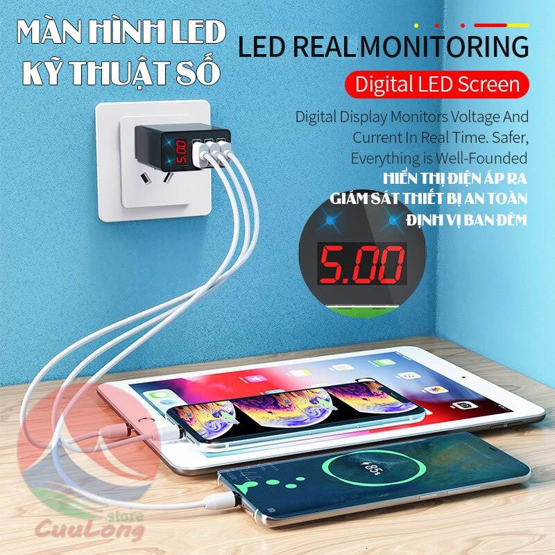 Fast Charge 3A Ànd Quick Charge 3.0 Measure Voltage Adapter