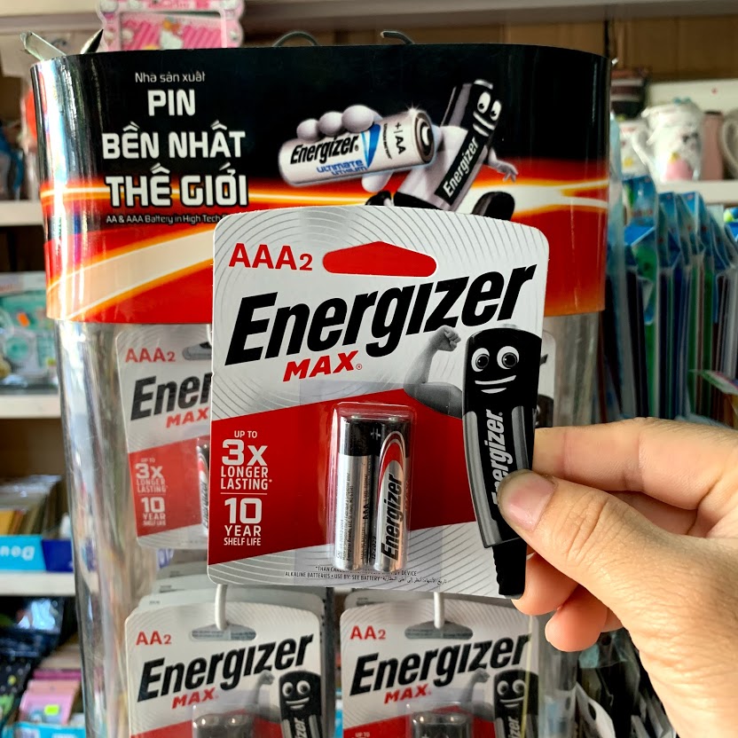 Vĩ 2 viên Pin AAA (3A) Energizer E92/BP2 mẫu mới