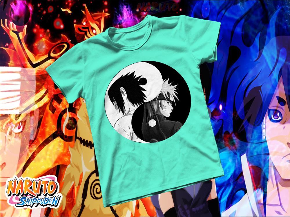 [HCM]Áo thun Cotton Unisex - Anime - Naruto - Naruto và Sasuke